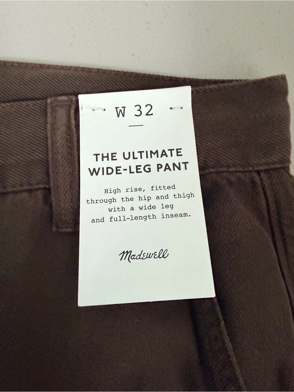 Madewell Ultimate Wide-Leg Pant in Airy Denim NWT Size 32 Dark Brown Tie Waist - Picture 10 of 12